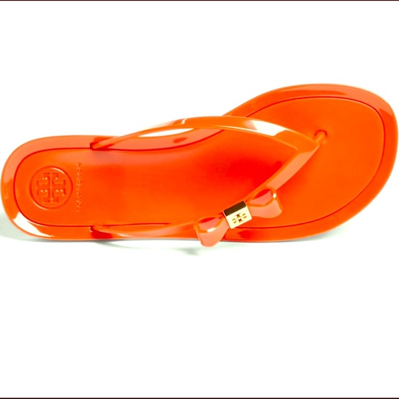 tory burch orange flip flops